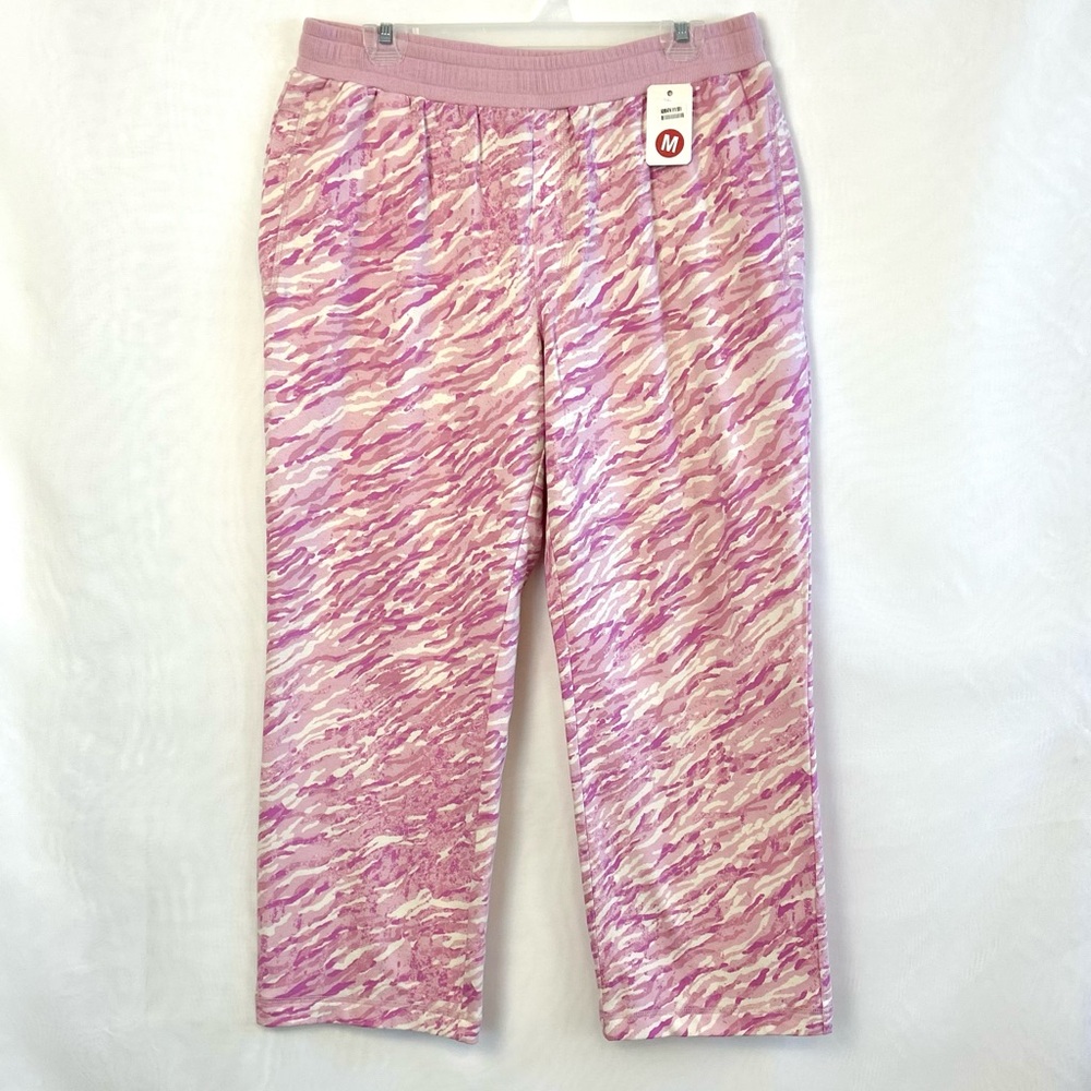 NWT QVC Isaac Mizrahi Women’s Pink French Terry Pocket Crop Pants / Medium
